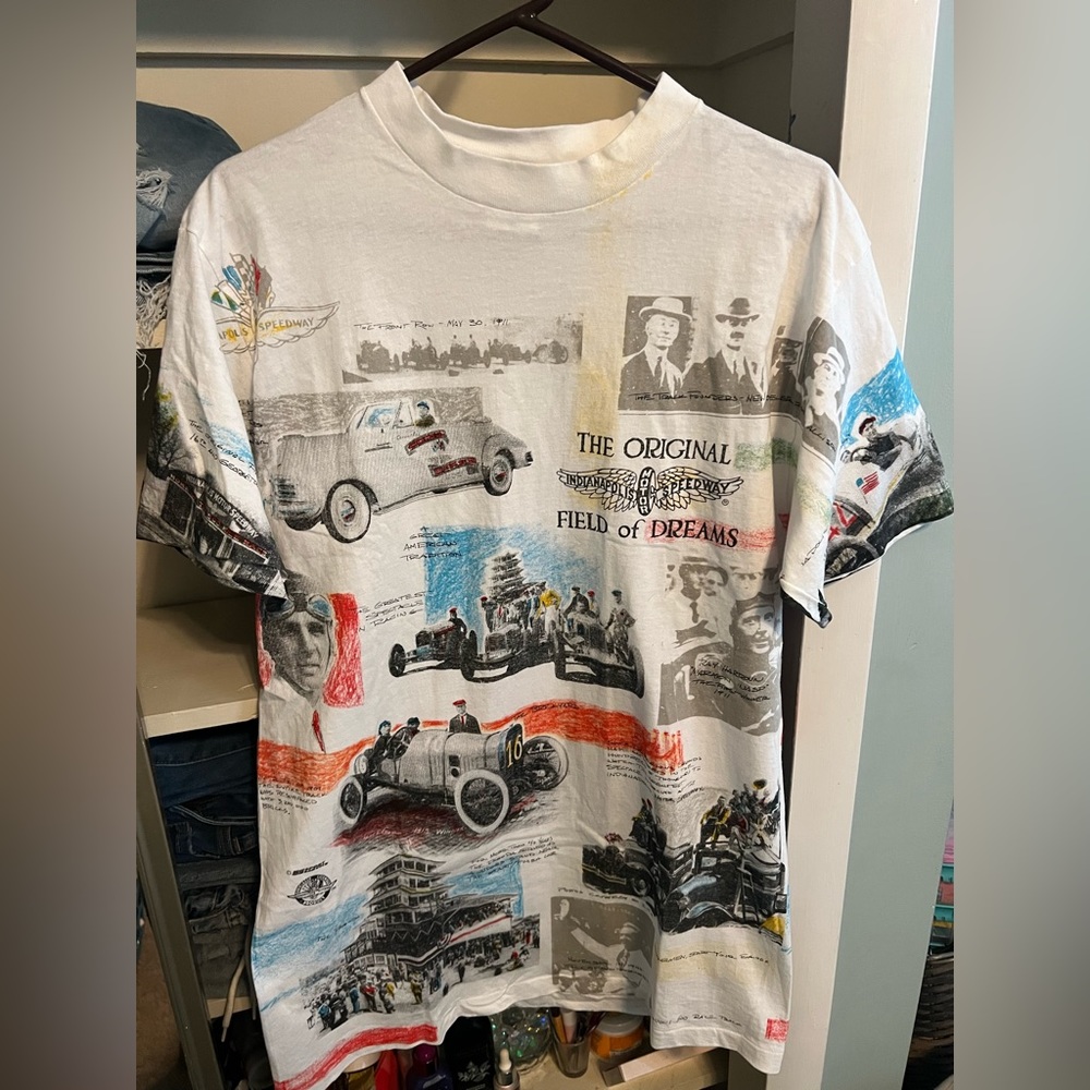Vintage Indy 500 “Field of Dreams” AOP Single Stitch Tee (XL)